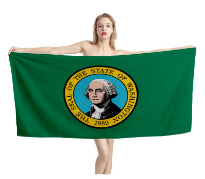 Washington States Flag Beach Towel