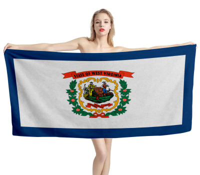 West Virginia States Flag Beach Towel