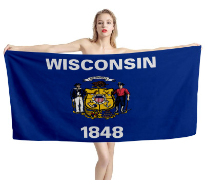 Wisconsin States Flag Beach Towel