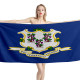 Connecticut State Flag Beach Towel