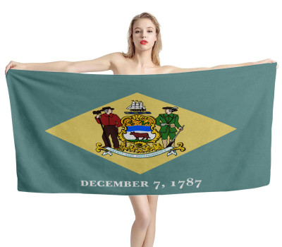 Delaware State Flag Beach Towel