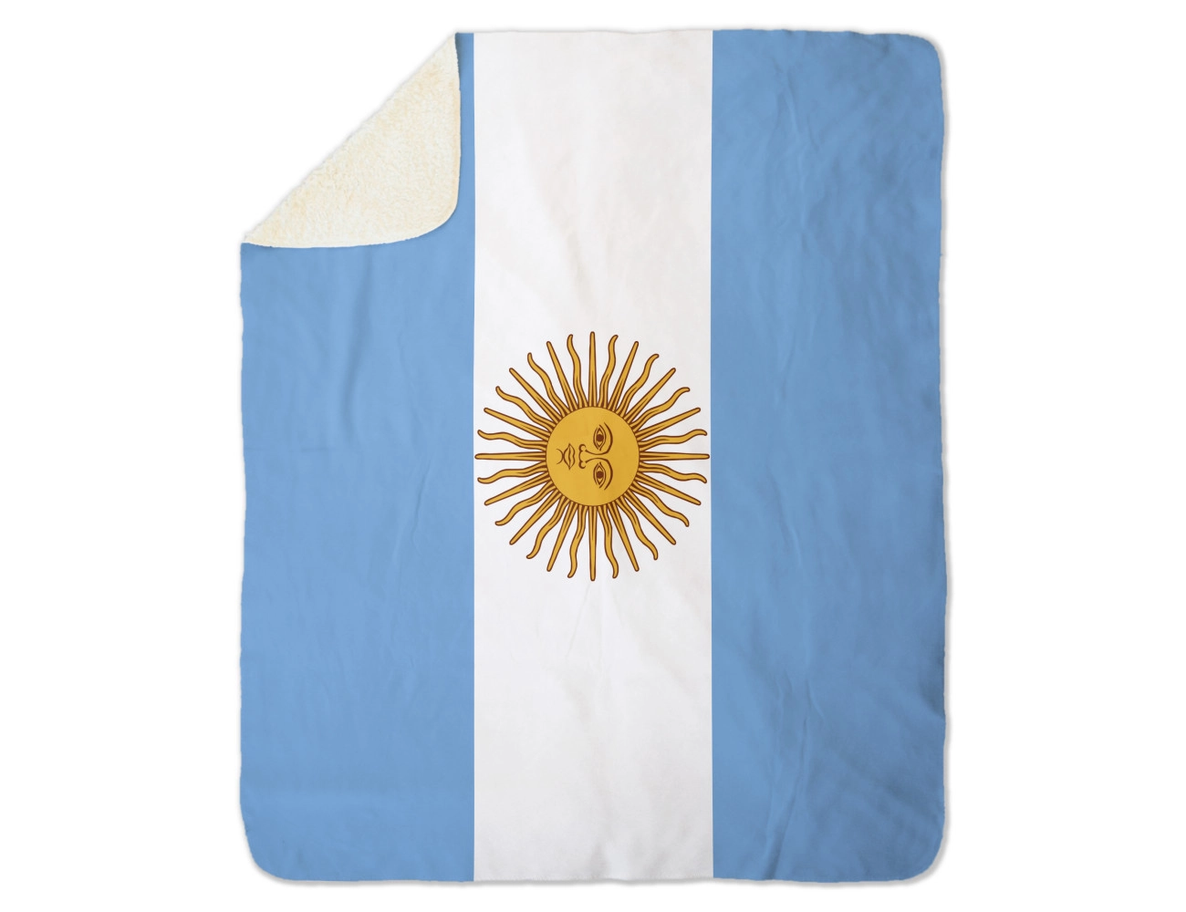 Argentina Flag Sherpa Blanket, Size - 100x150cm