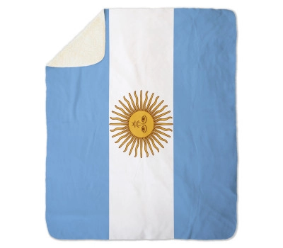 Argentina Flag Sherpa Blanket, Size - 100x150cm