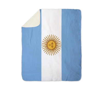 Argentina Flag Sherpa Blanket, Size - 100x150cm