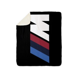 BMW Big M Logo Black Sherpa Blanket, Size - 100x150cm