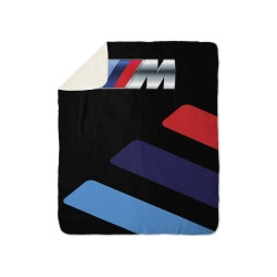 BMW M Logo Black Sherpa Blanket, Size - 100x150cm