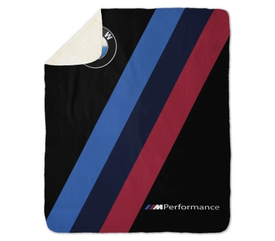 BMW M Performance Black Sherpa Blanket, Size - 100x150cm