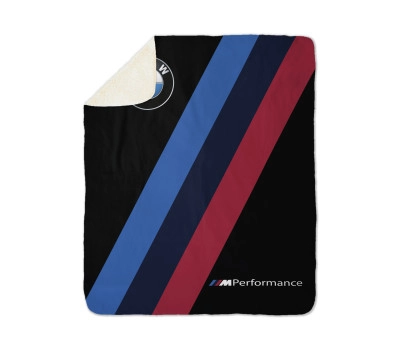 BMW M Performance Black Sherpa Blanket, Size - 100x150cm