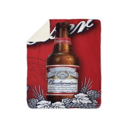 Budweiser Bottle Sherpa Blanket, Size - 100x150cm