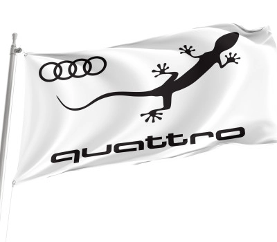 Audi Quattro White Outdoor Quality Flag