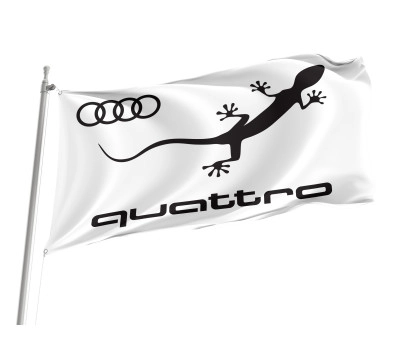 Audi Quattro White Outdoor Quality Flag
