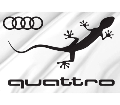 Audi Quattro White Outdoor Quality Flag
