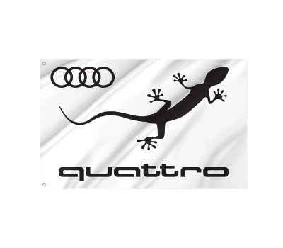 Audi Quattro White Outdoor Quality Flag