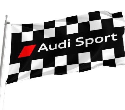 Audi Sport Checkered Racing Schwarz Weiß Outdoor Qualität Flagge