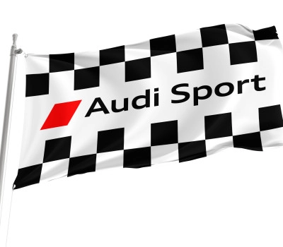 Audi Sport Checkered Racing Weiß Schwarz Outdoor Qualität Flagge