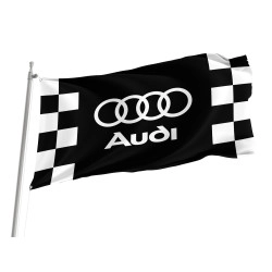 Audi White Black Outdoor Quality Flag