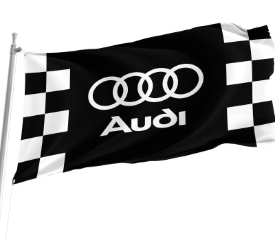 Audi White Schwarz Outdoor Qualität Flagge