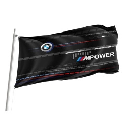 BMW M Power Logo Black Outdoor Quality Flag