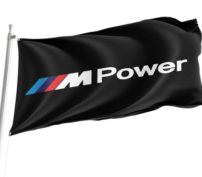 BMW M Power Schwarz Outdoor Qualität Flagge