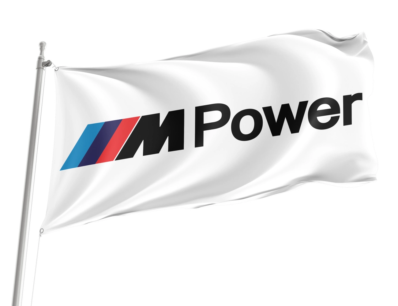 BMW M Power White Outdoor Quality Flag