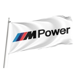 BMW M Power White Outdoor Quality Flag