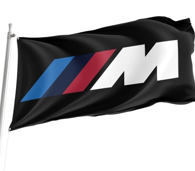 BMW M Logo Schwarz Outdoor Qualität Flagge