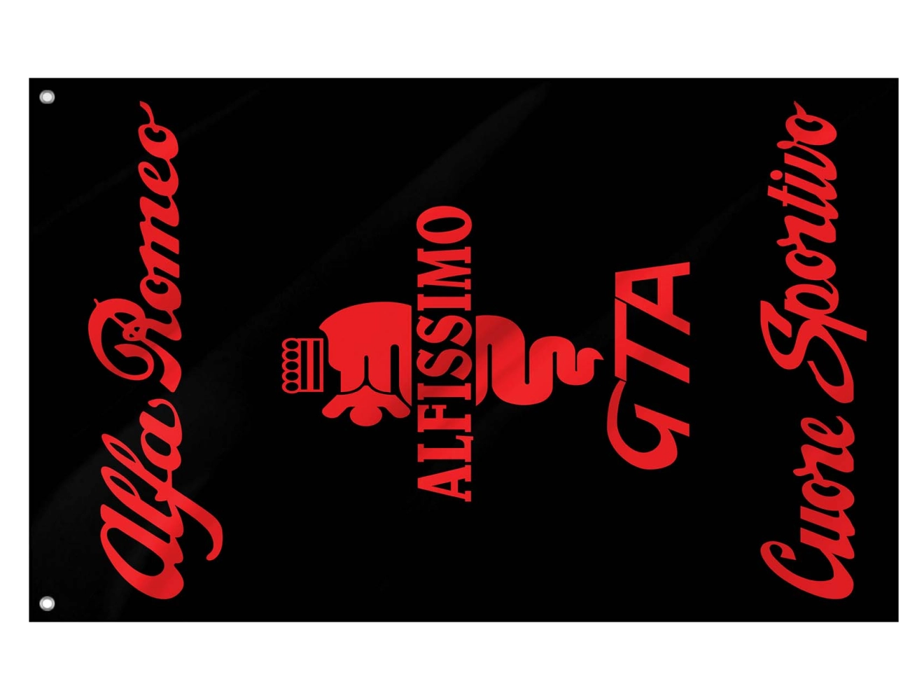 Alfa Romeo GTA Black Outdoor Quality Flag, ALFA10