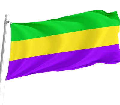 Rex (Mardi Gras colors) Outdoor Quality Flag