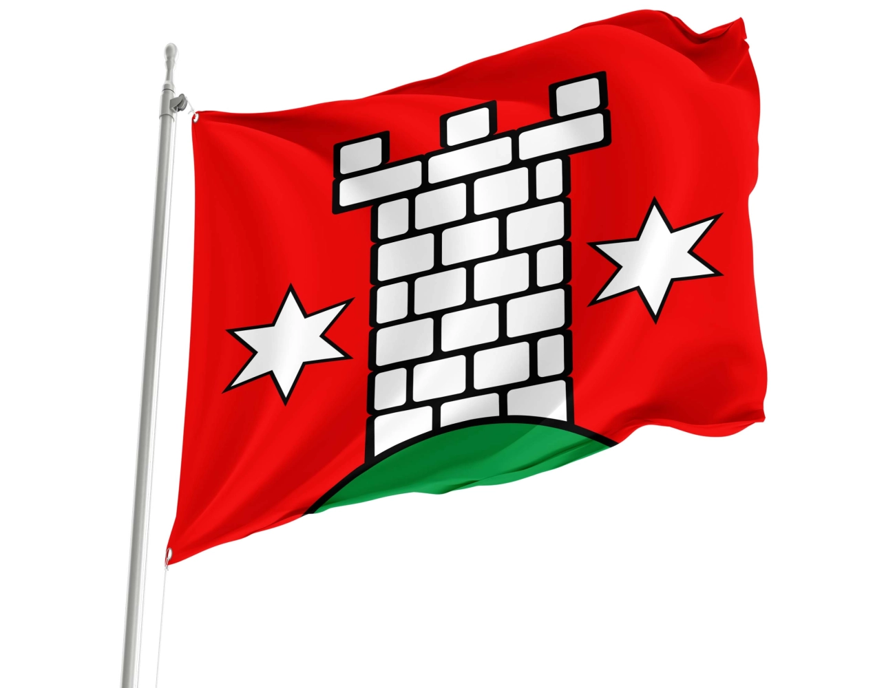 Aristau AG Switzerland municipal polyester flag square design