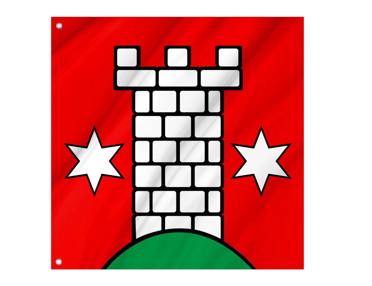 Aristau AG Switzerland municipal polyester flag square design