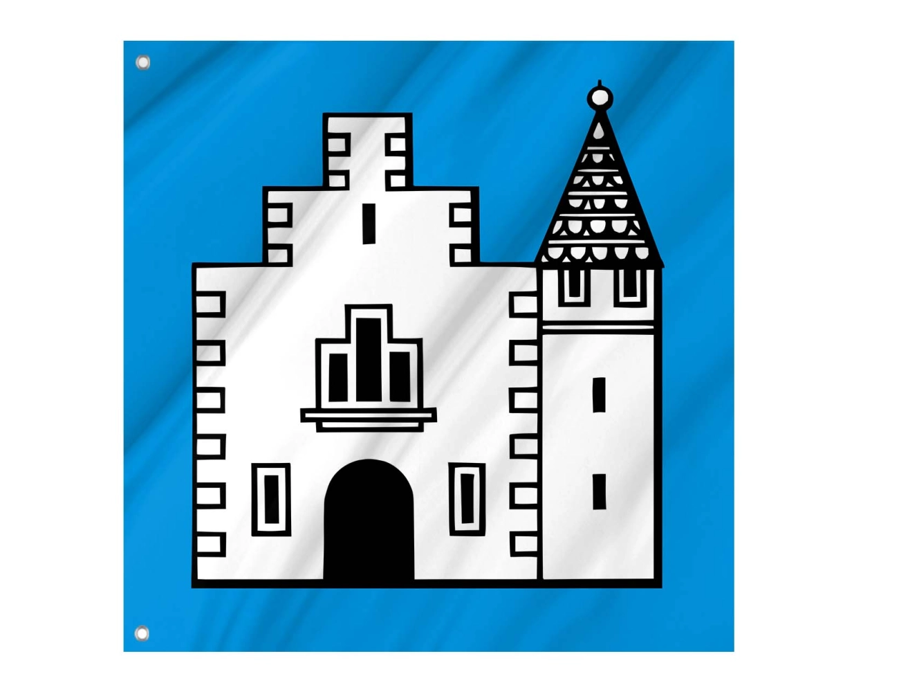 Bellikon AG Switzerland municipal polyester flag square design