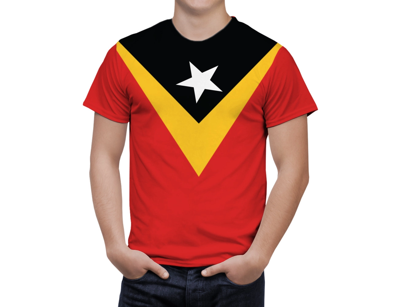 East Timor Flagge T-Shirt, NAT--FLAG-24