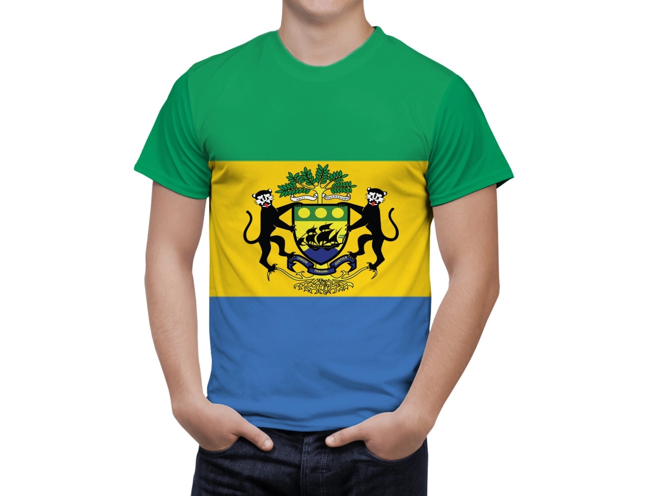 Gabon Flag T-Shirt, NAT--FLAG-38