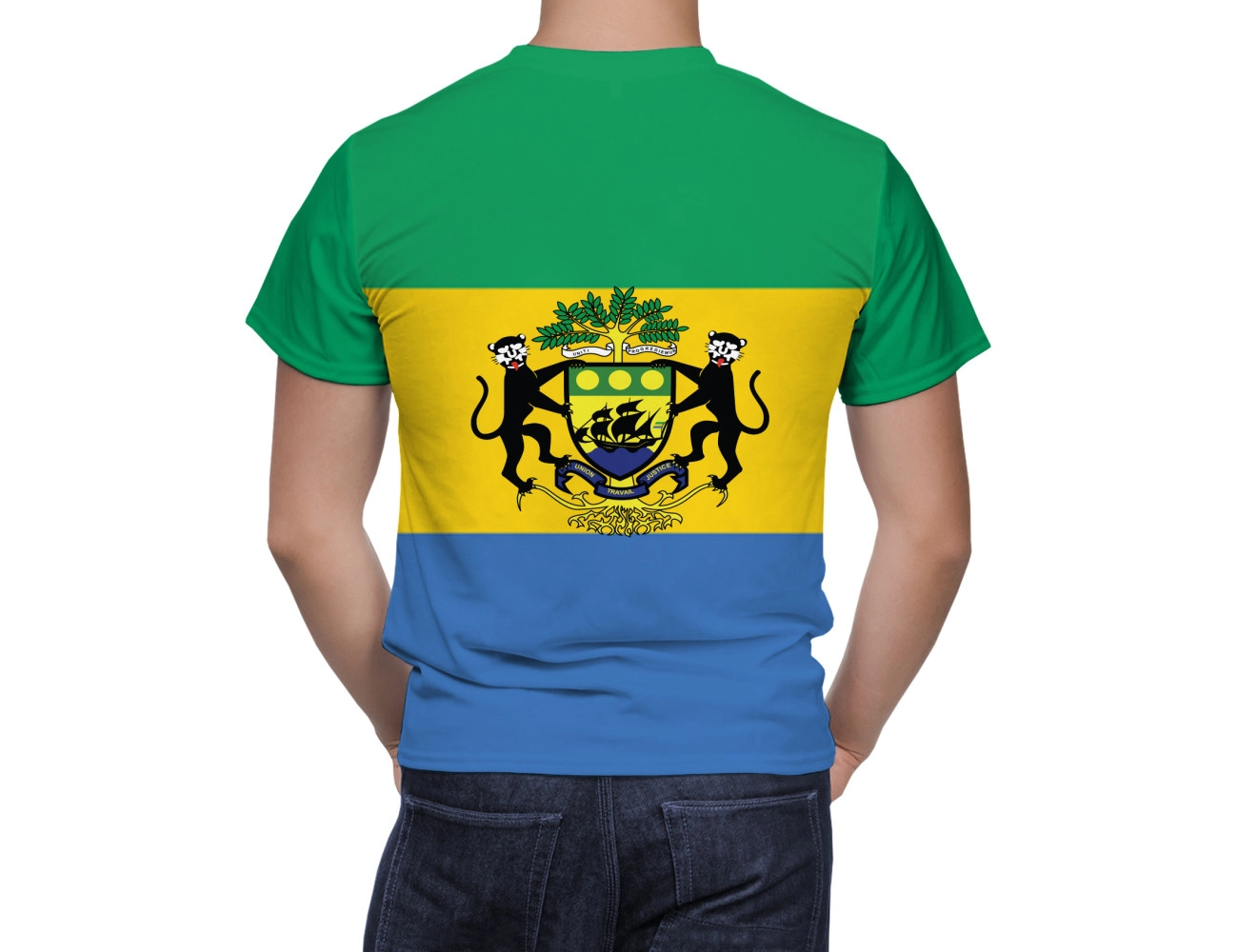 Gabon Flag T-Shirt, NAT--FLAG-38