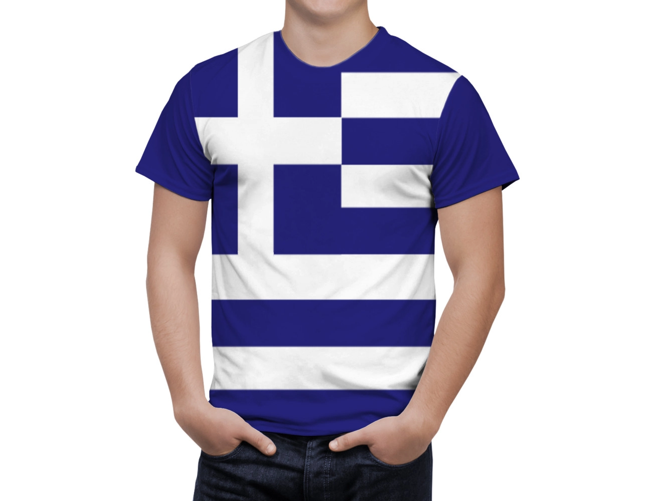 Greece Flag T-Shirt, NAT--FLAG-43