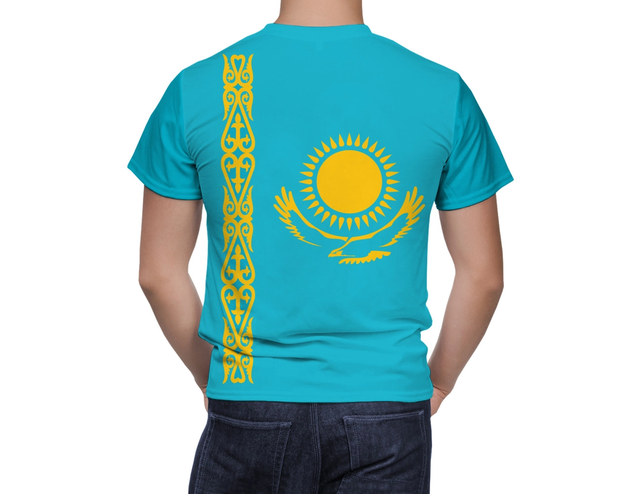 Kazakhstan Flag T-Shirt, NAT--FLAG-49