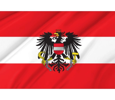 Austria with Crest Outdoor Quality Flag