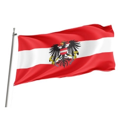 Austria with Crest Outdoor Quality Flag