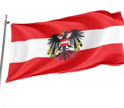 Austria with Crest Outdoor Quality Flag