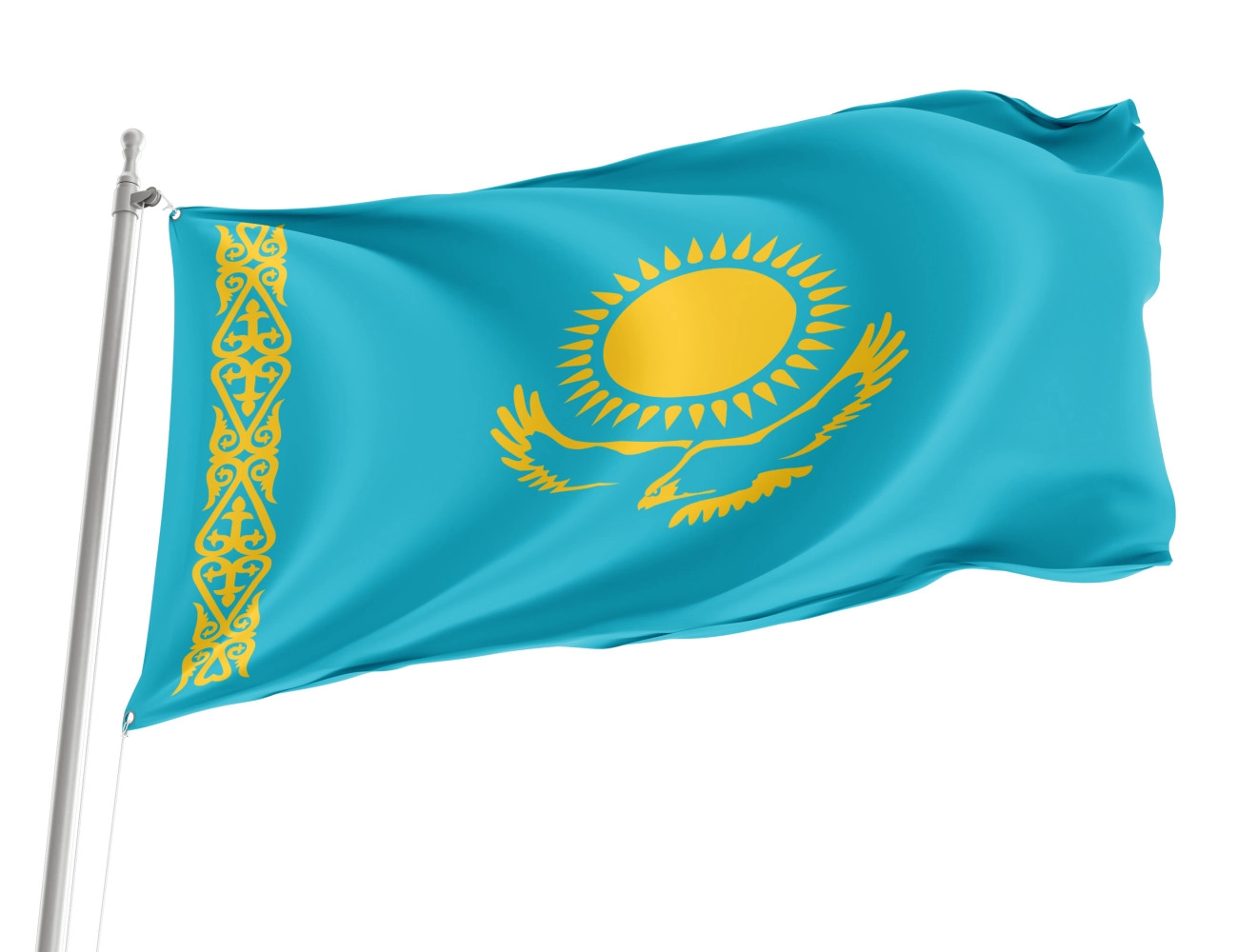 Kazakhstan Outdoor Qualität Flagge