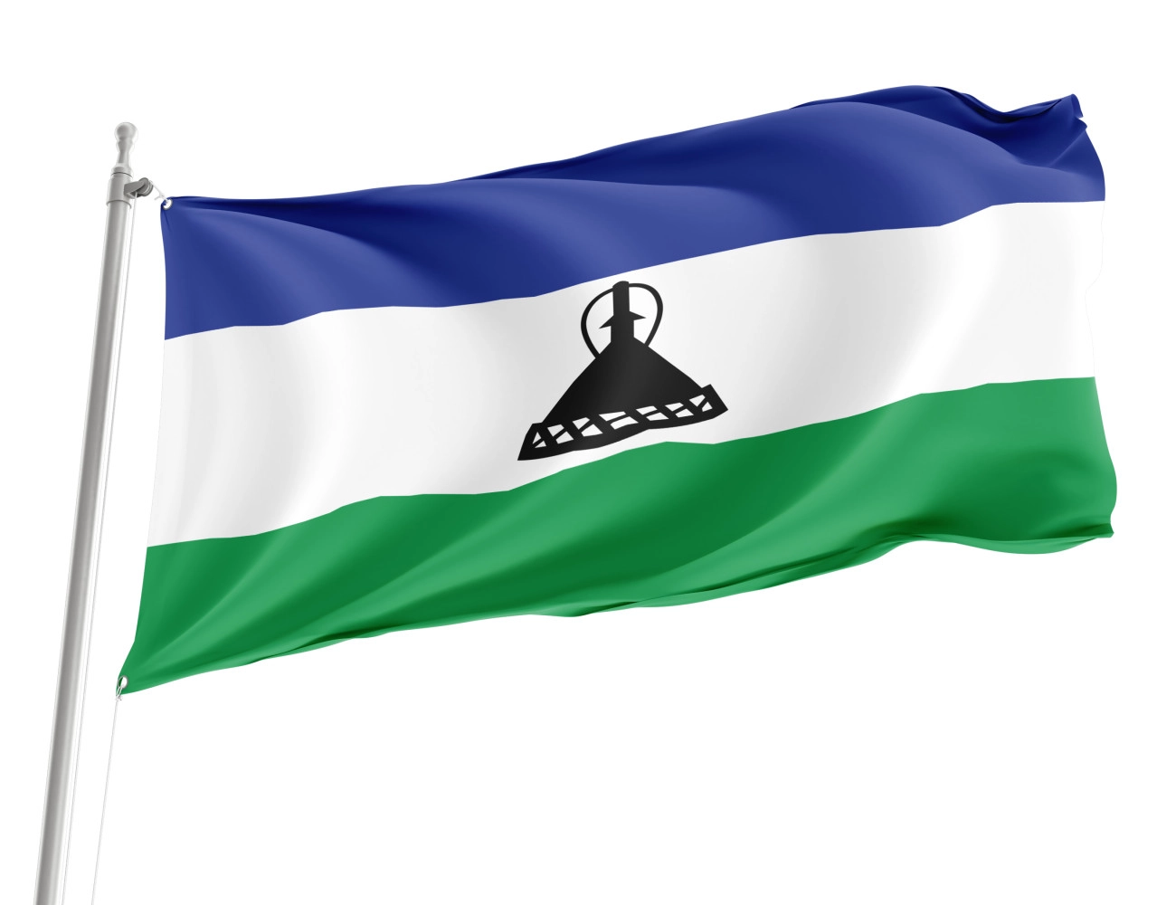 Lesotho Outdoor Qualität Flagge