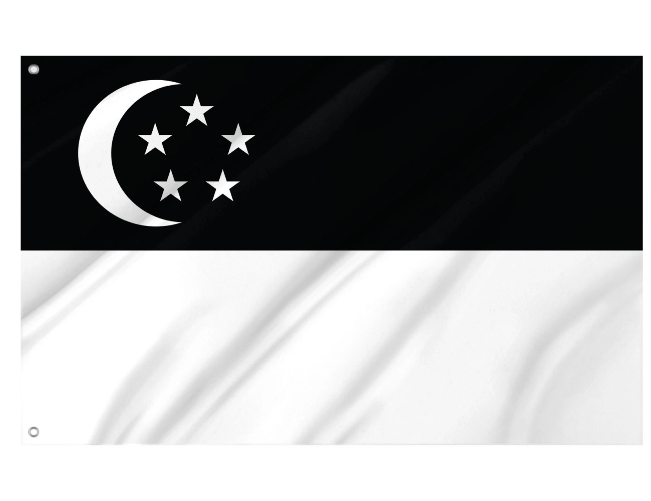 Singapore Black Outdoor Quality Flag