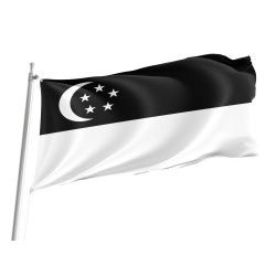 Singapore Black Outdoor Quality Flag