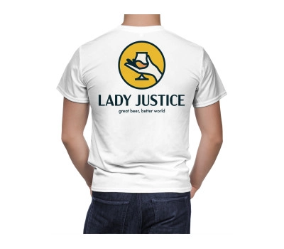 Lady Justice Great Beer, Better World White T-Shirt