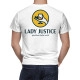 Lady Justice Great Beer, Better World White T-Shirt - Image 2