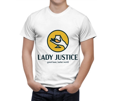 Lady Justice Great Beer, Better World White T-Shirt