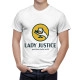 Lady Justice Great Beer, Better World White T-Shirt - Image 1