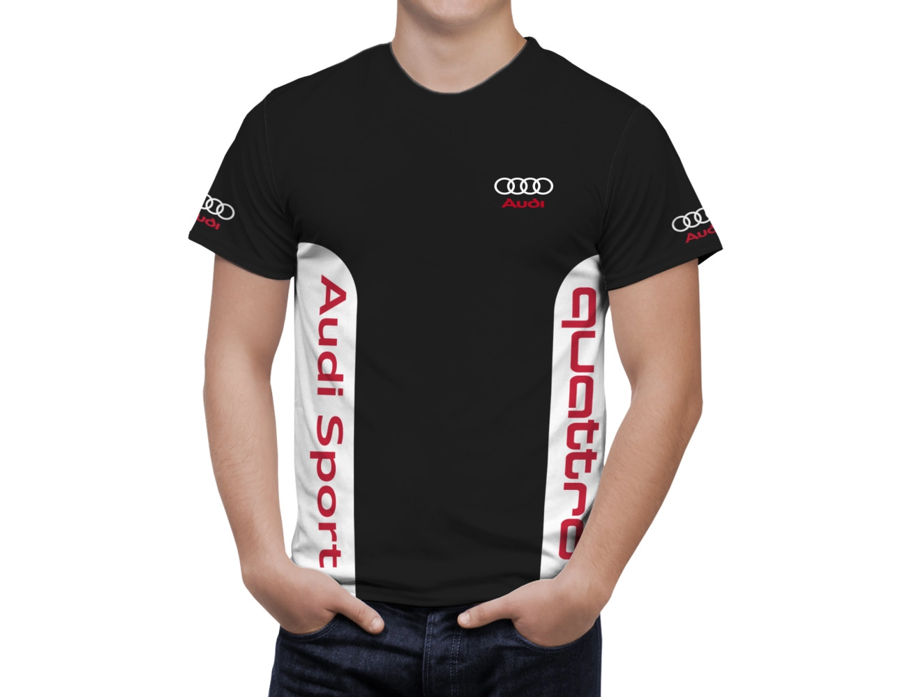 Audi Black White Lines T-Shirt