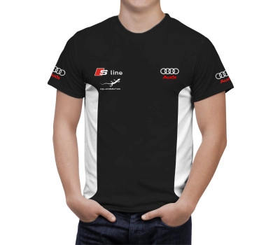 Audi S Line Black White T-Shirt