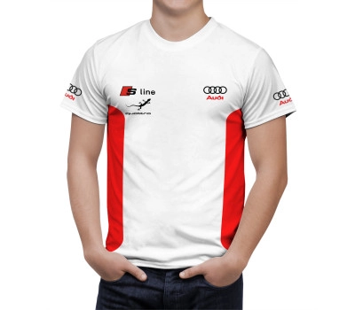 Audi S Line White Red T-Shirt